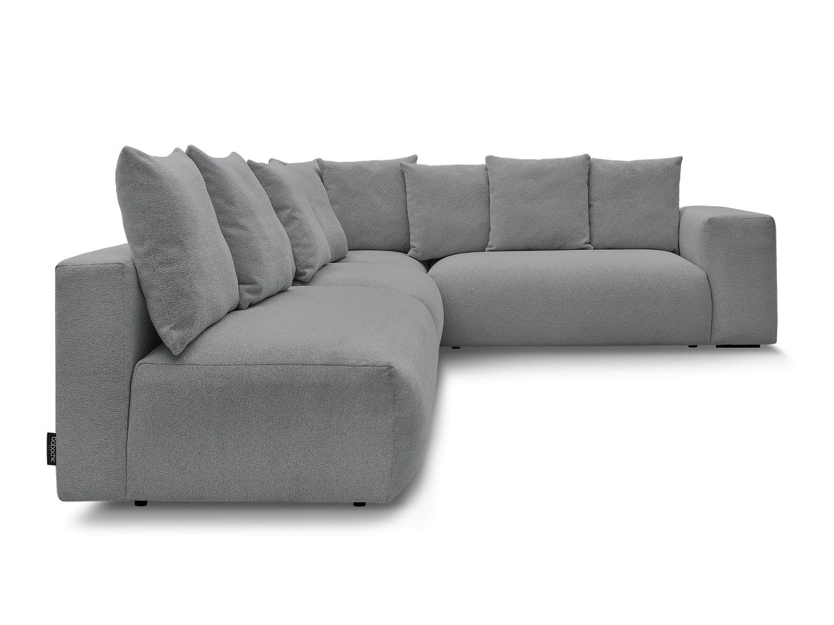 Canapé d'angle fixe modulable VOLTAIRE avec 2 chauffeuses 2 places, 1 angle et 1 chauffeuse 1 place tissu chiné