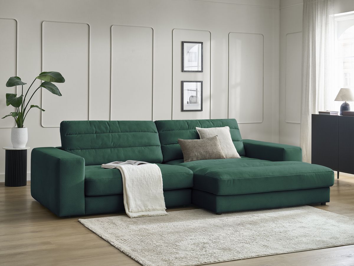 Canapé d'angle fixe SIERRA velours