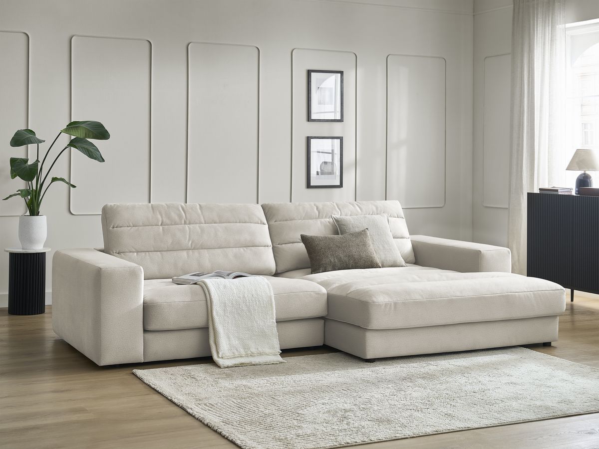 Canapé d'angle fixe SIERRA velours