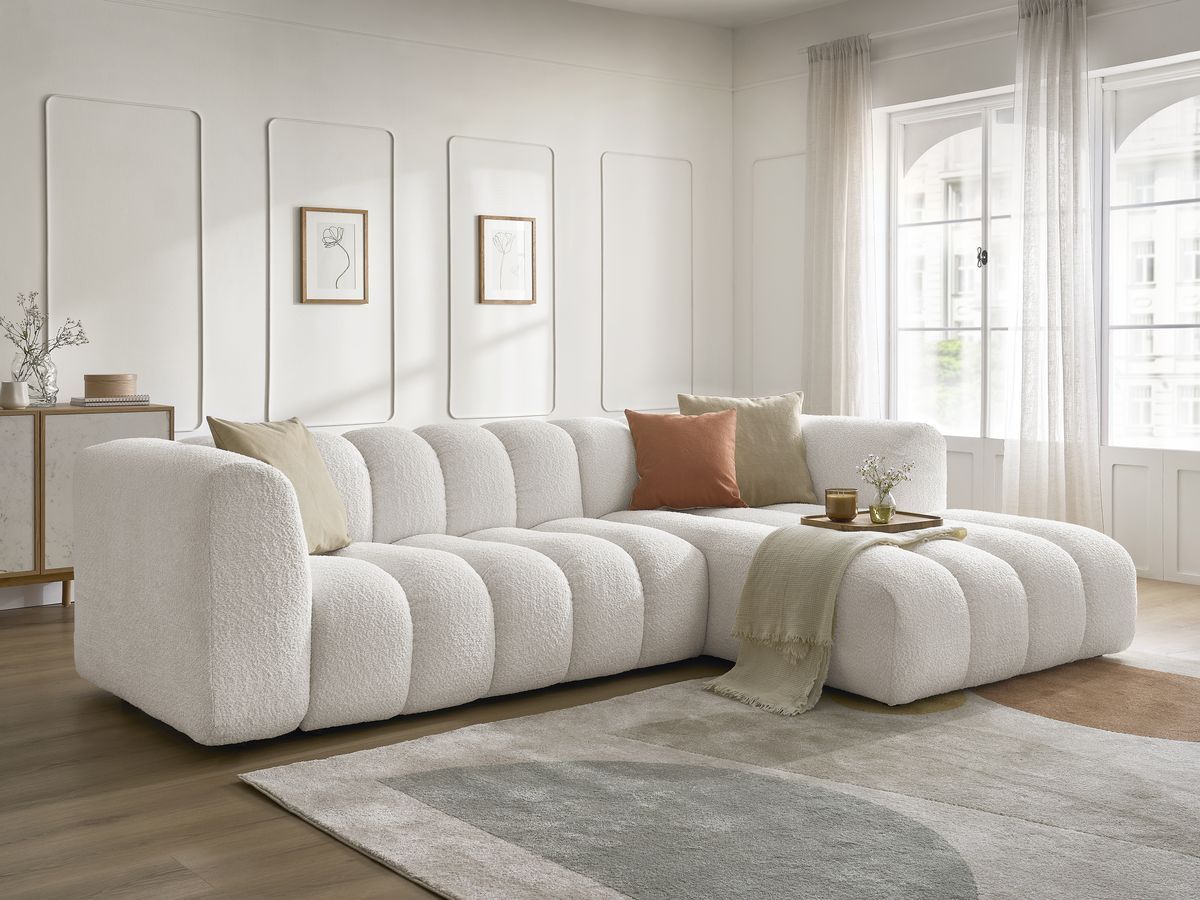 TALIA vaste hoekbank in badstof