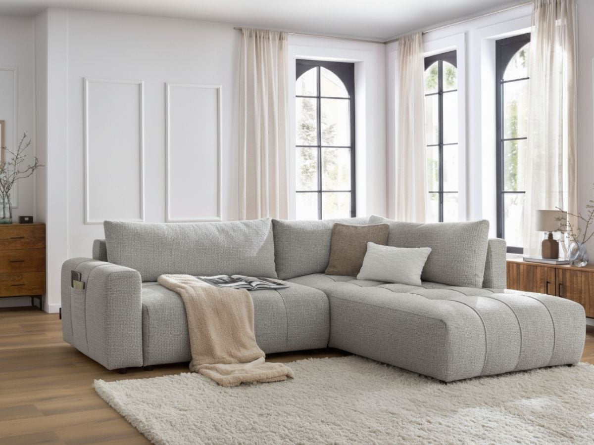 Canapé d'angle L convertible coffre ARSENE