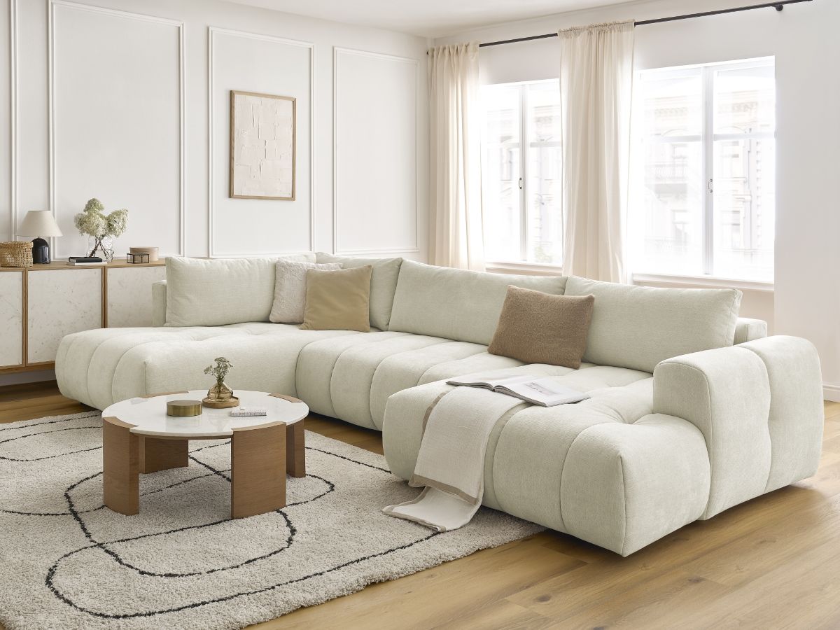 FUJI converteerbare panoramabank in gladde stof