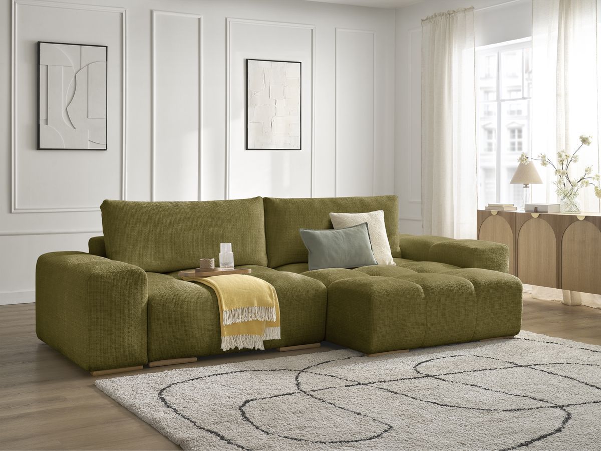 ANAKIN omkeerbare hoekslaapbank met opbergruimte in structuurstof