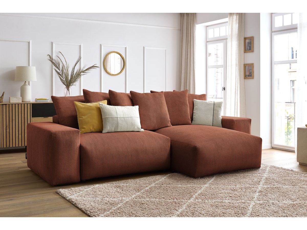 VOLTAIRE omkeerbare hoekslaapbank met opbergvak