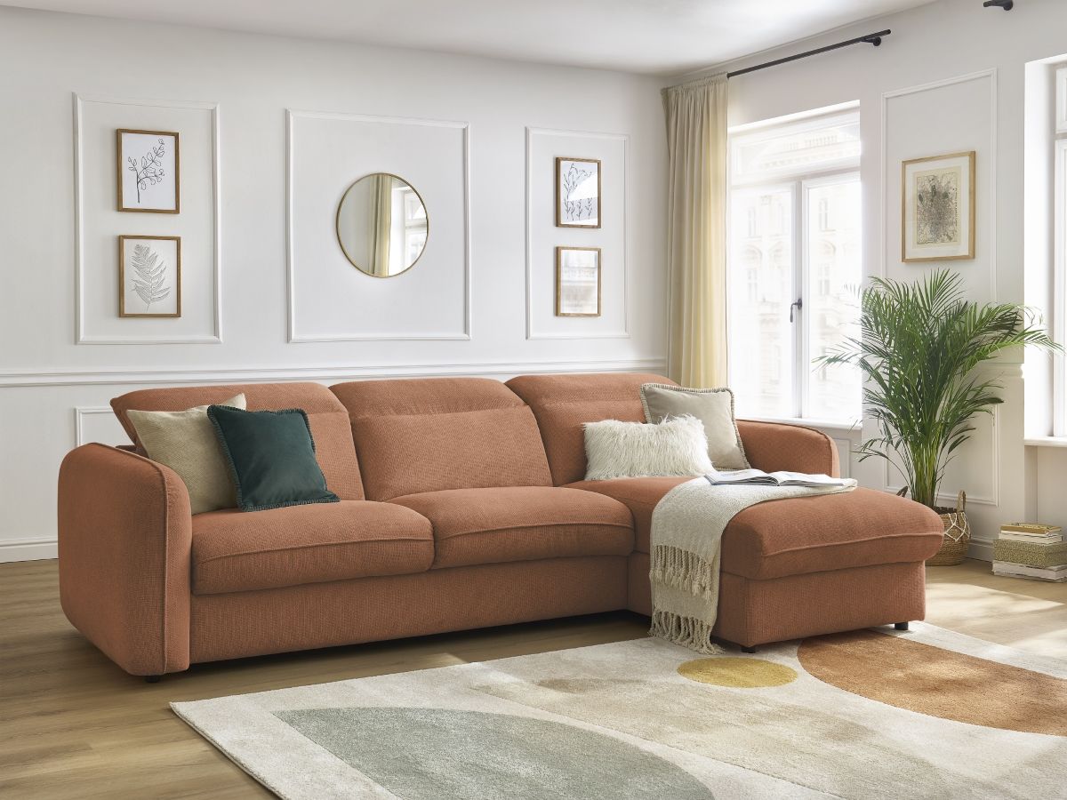 ACHILLE omkeerbare hoekbank met snelle opening en opbergruimte