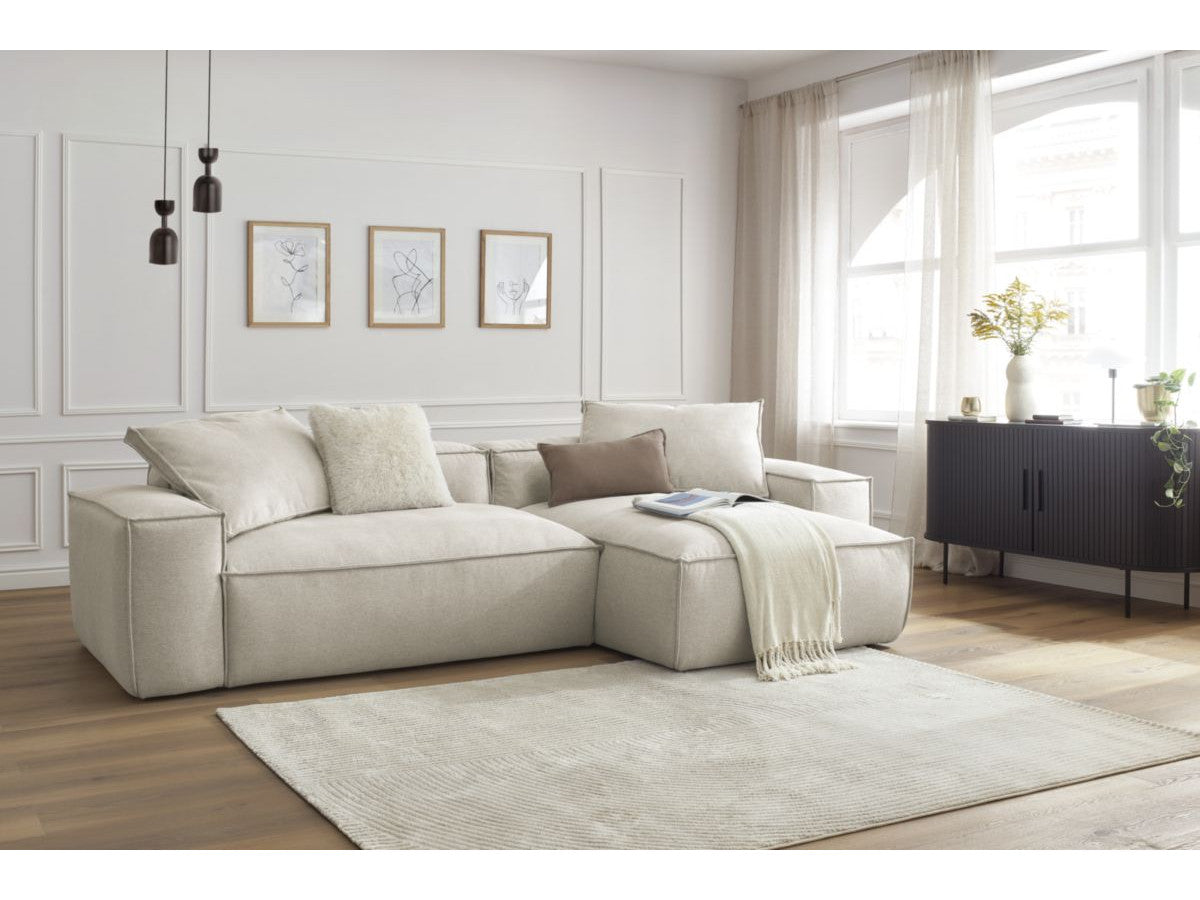 Canapé d'angle réversible ultra moelleux BOHEME tissu chiné