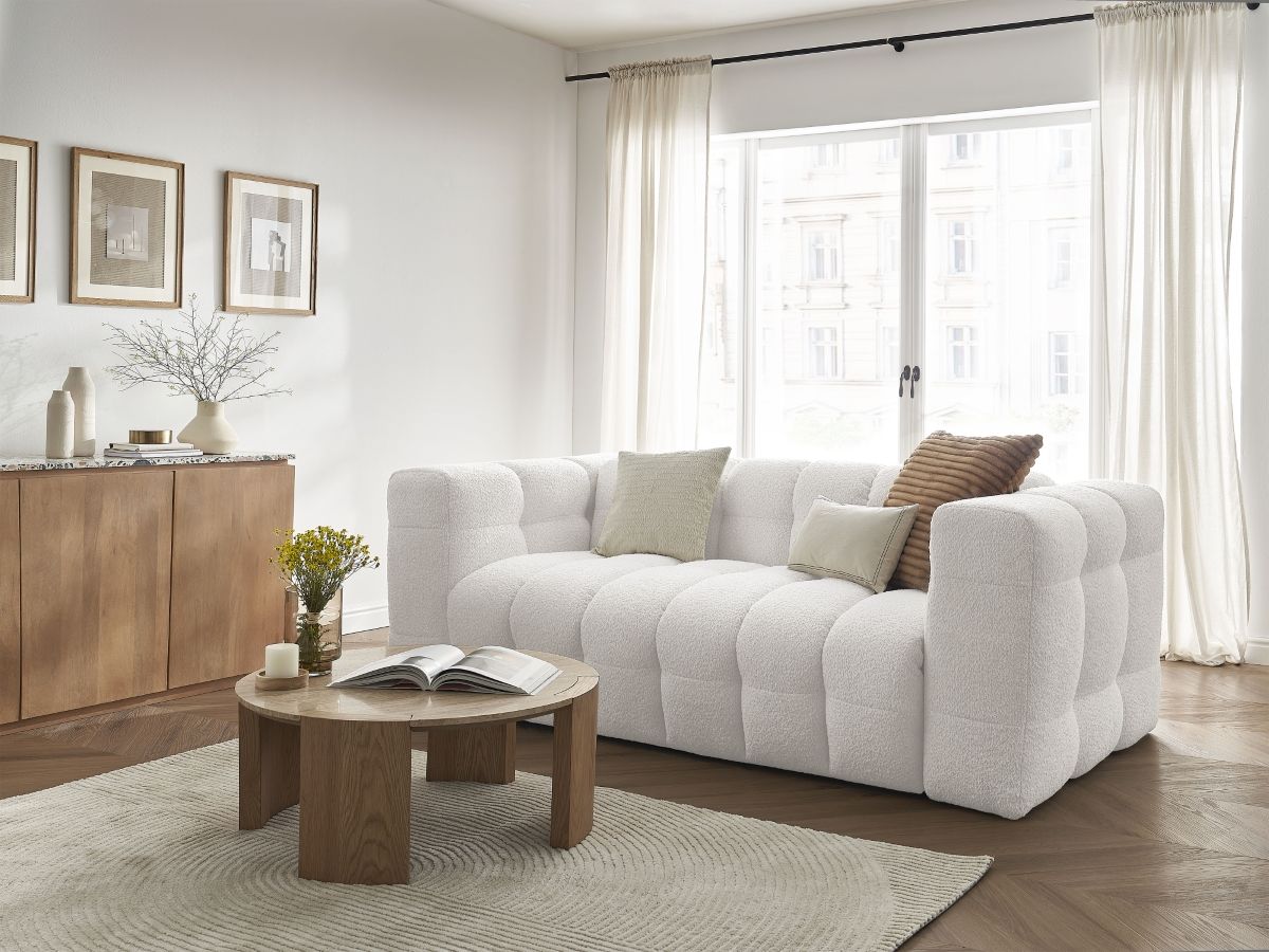 CLOUD 3-zits rechte slaapbank in badstof