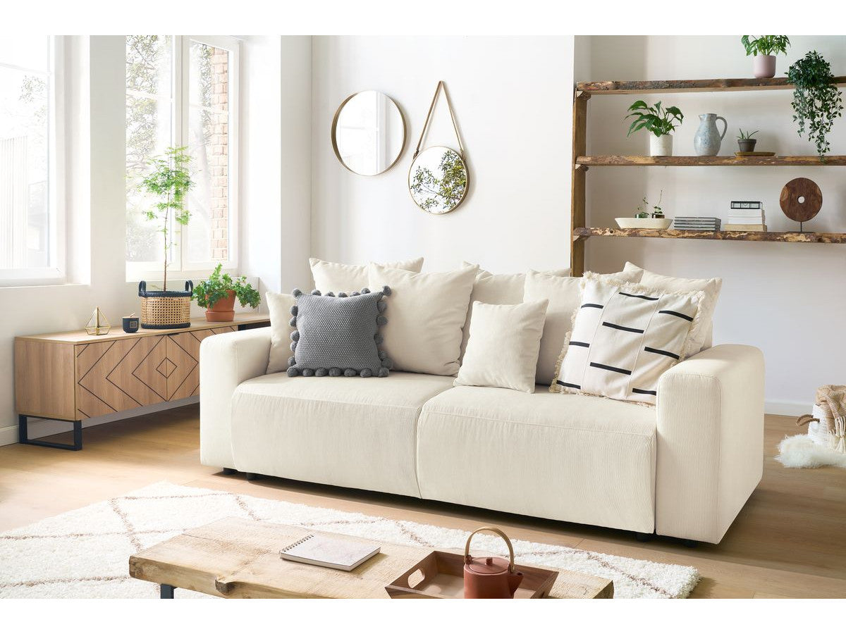 Canapé droit convertible coffre ENVY velours côtelé