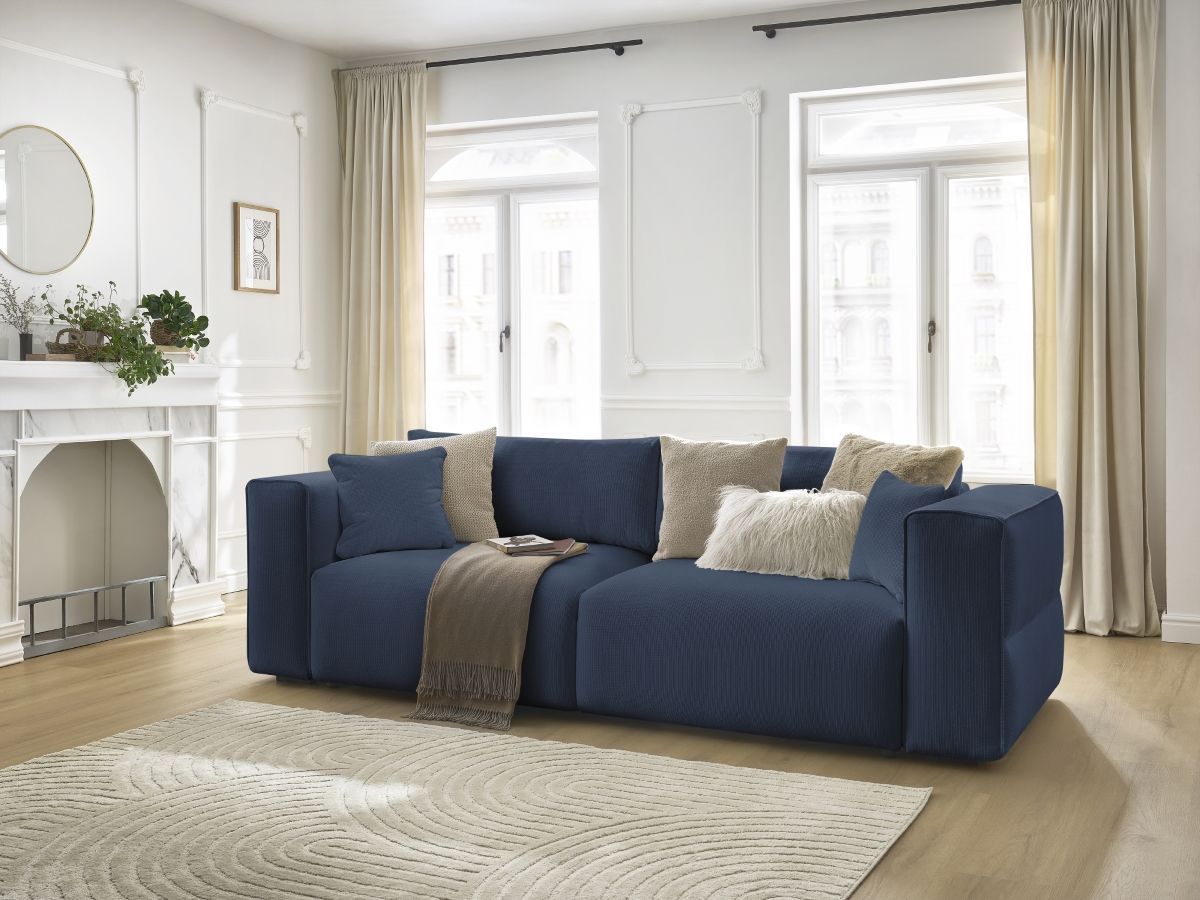 EZECHIEL rechte slaapbank met opbergruimte in gemêleerde stof