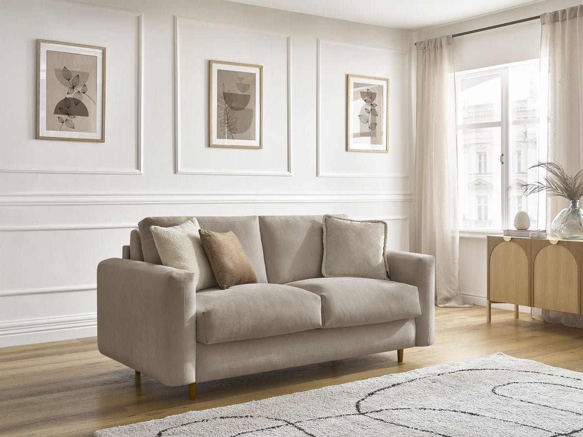 NIEUWE COCOONE rechte slaapbank, snel openend, gladde stof