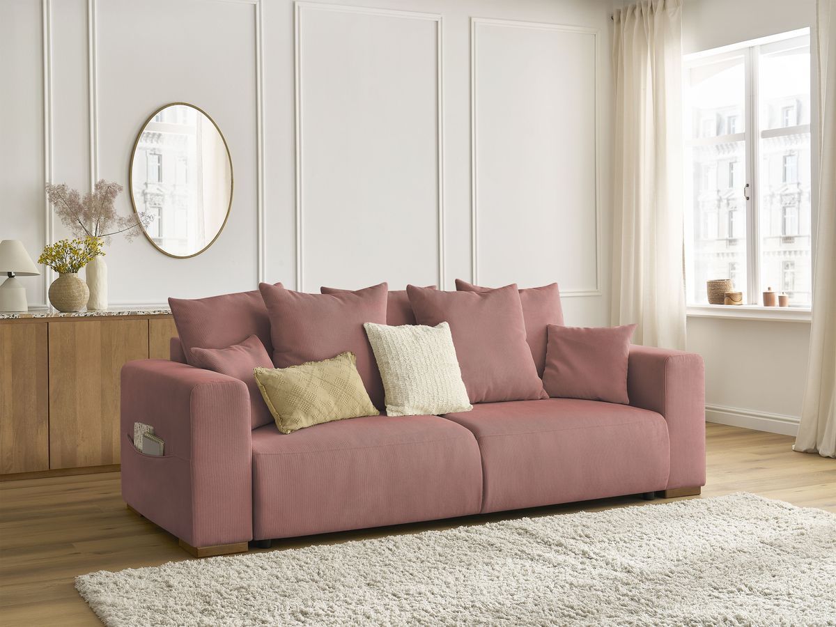 Canapé droit convertible SIDONIE velours côtelé