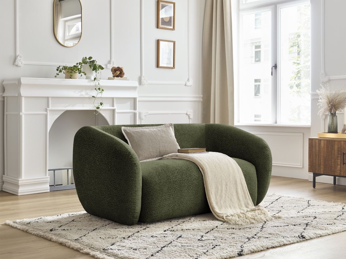 CELINE vaste 2-zits rechte bank in structuurstof