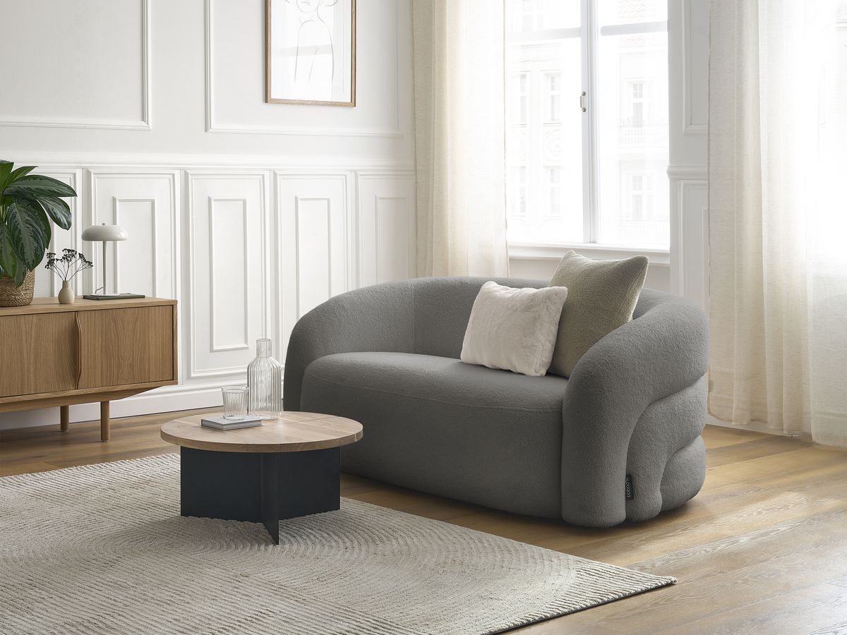 ELINA vaste 2-zits rechte bank in badstof