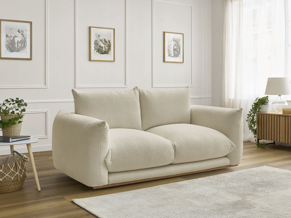 ERNEST vaste 2-zits rechte bank in badstof