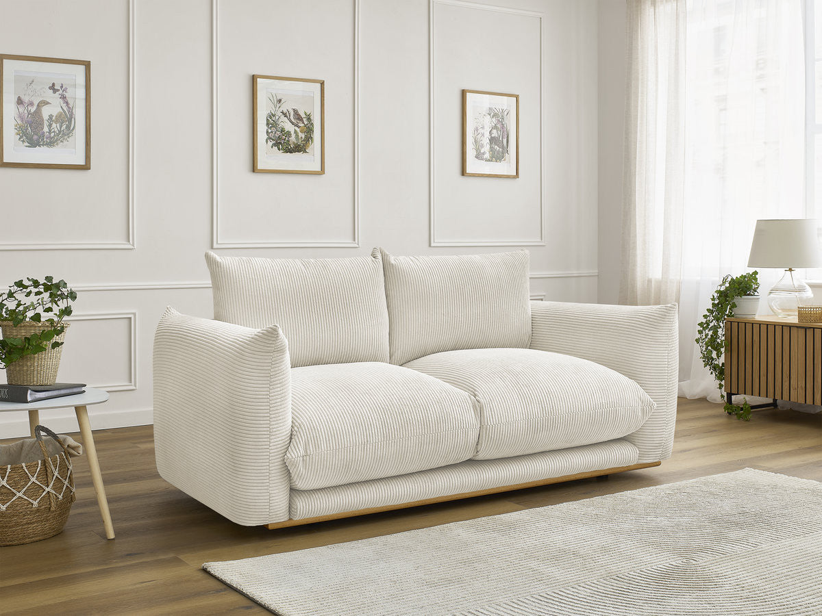 Canapé droit fixe 2 places ERNEST tissu velours côtelé