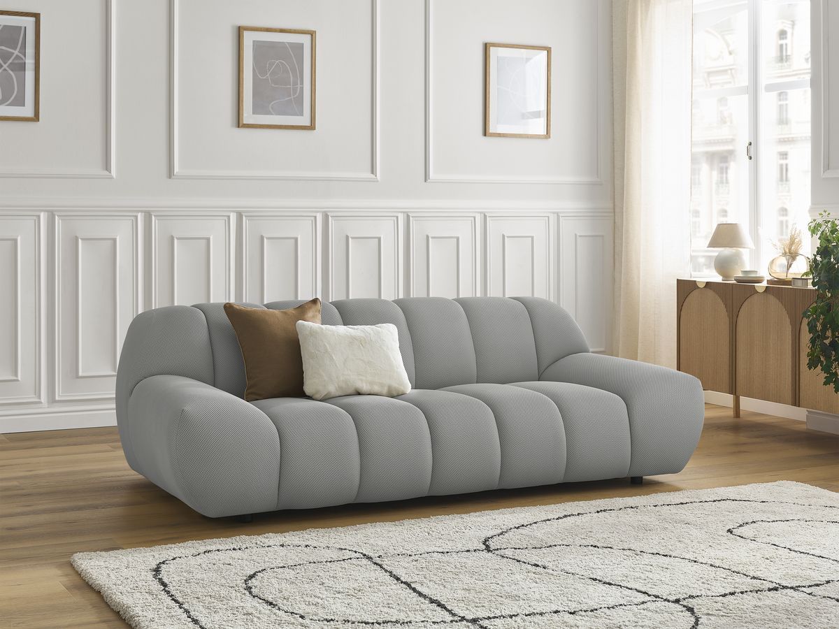 Canapé droit fixe 2 places HAYDEN tissu mesh