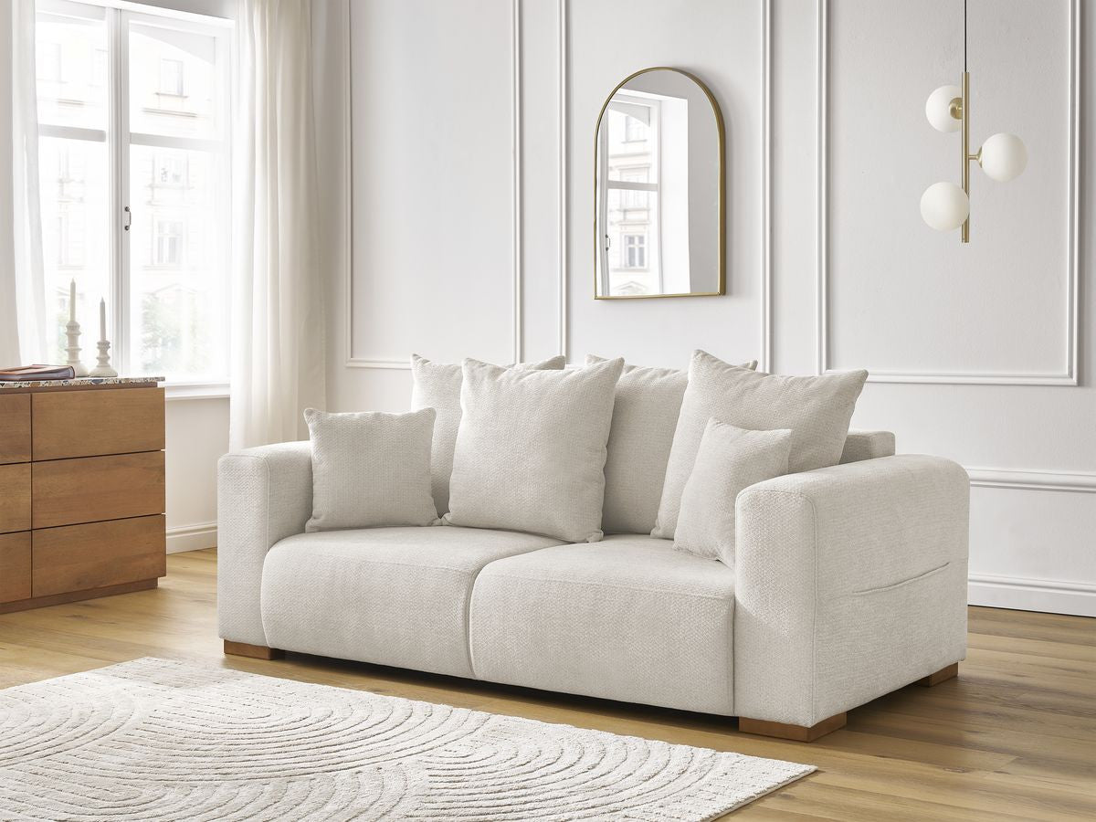 Canapé droit fixe 2 places SIDONIE tissu chiné