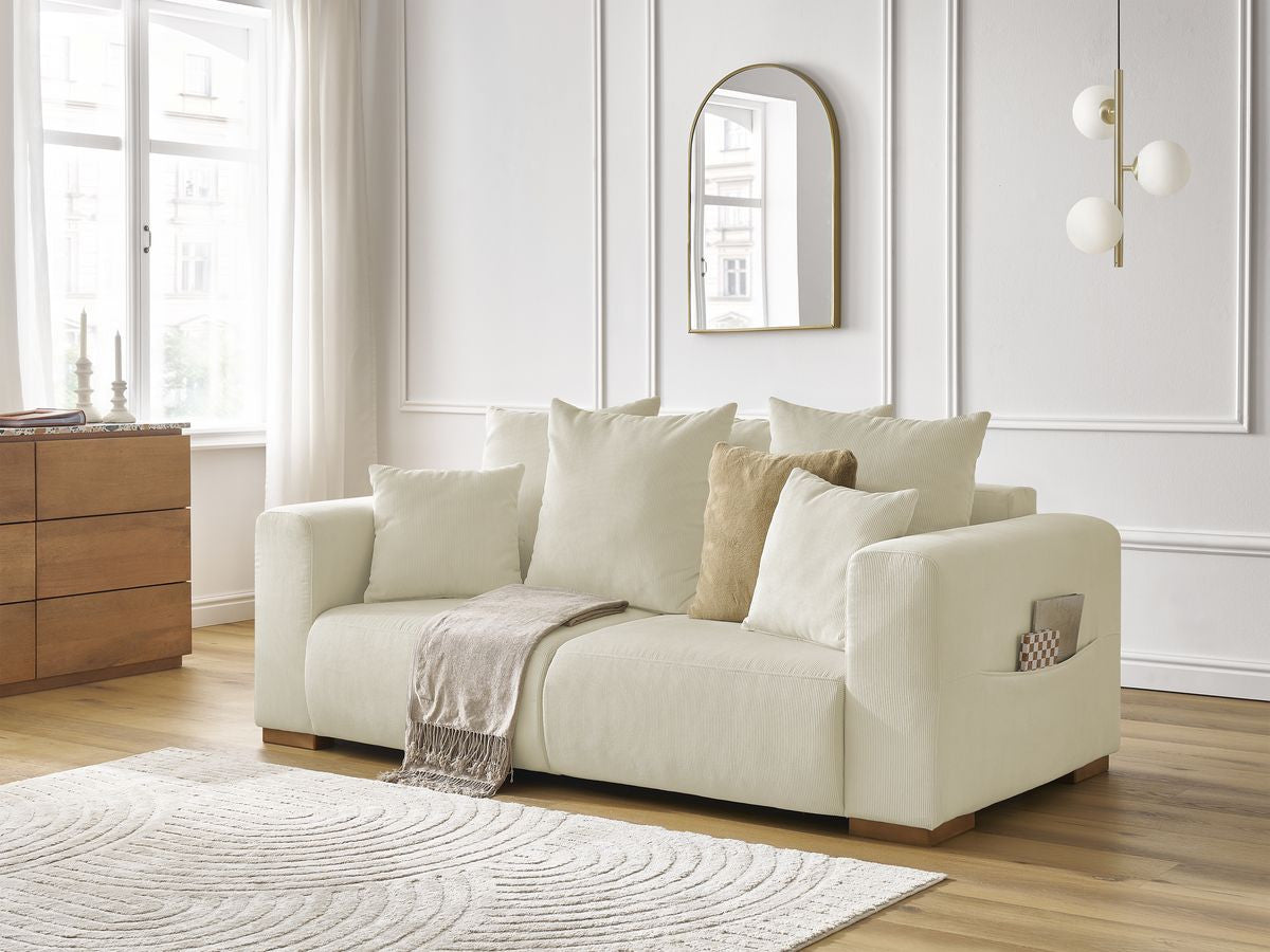 SIDONIE 2-zits vaste rechte bank in corduroy