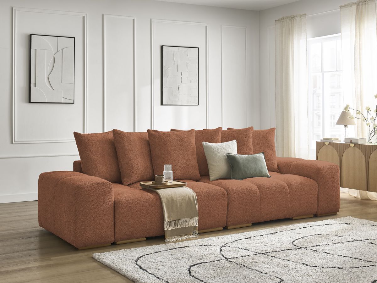 ANAKIN vaste 3-zits rechte bank in badstof