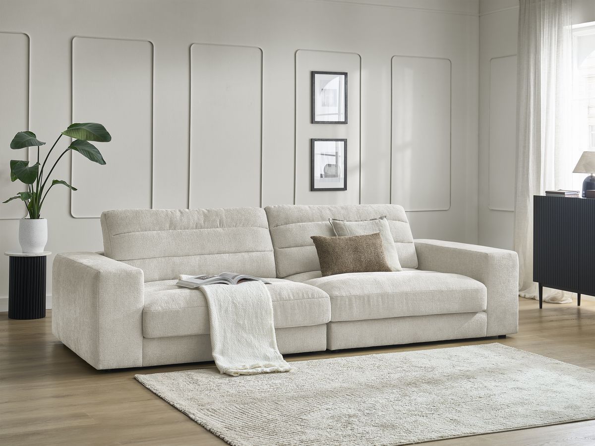 SIERRA vaste 3-zits rechte bank in structuurstof