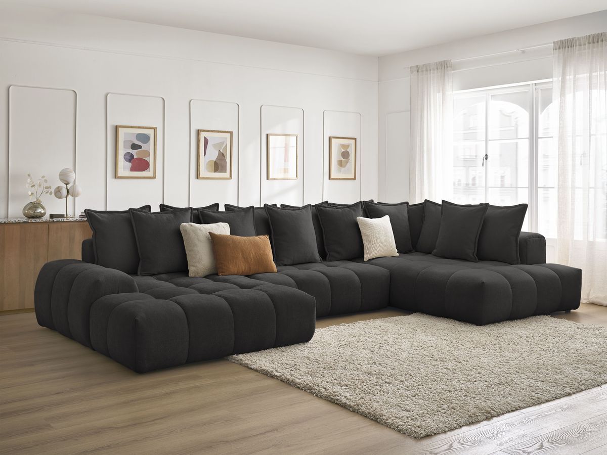 EVEREST panoramische slaapbank met opbergruimte in structuurstof