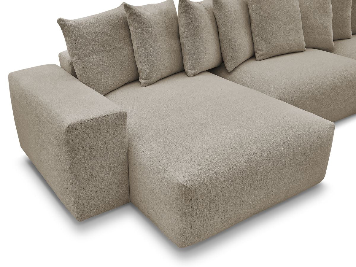 Canapé panoramique convertible coffre VOLTAIRE tissu chiné
