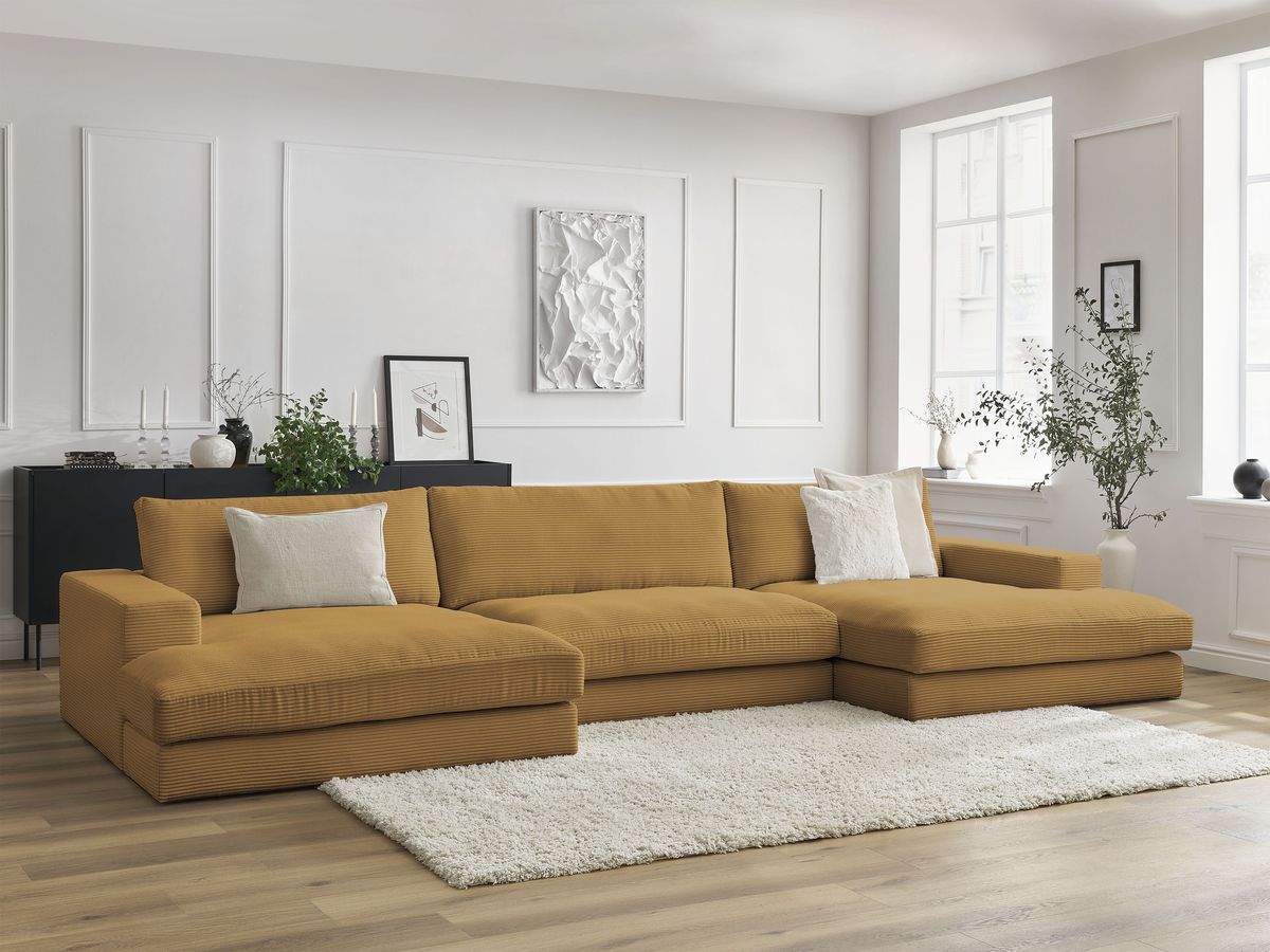 LEONARD vaste panoramische bank in corduroy