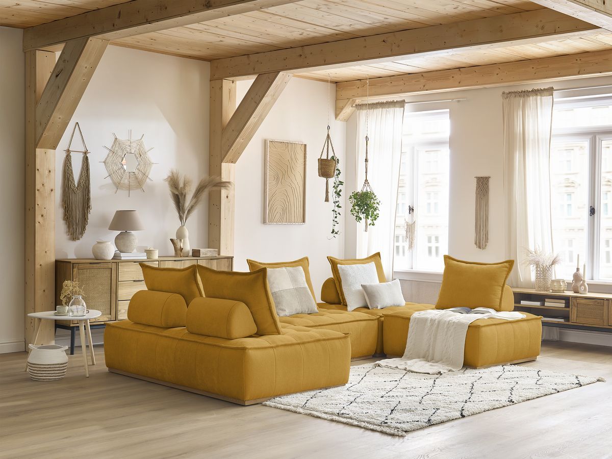 ELISA modulaire panoramabank met 3 eenpersoonsfauteuils en 1 tweepersoonsfauteuil