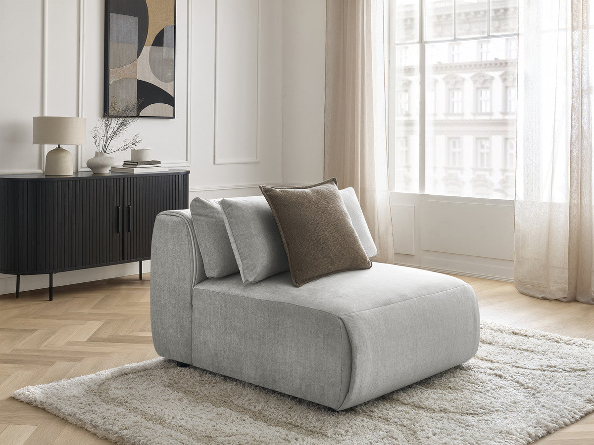JANA 1-zits chaise longue met hoofdsteun voor modulaire bank, fluwelen stof