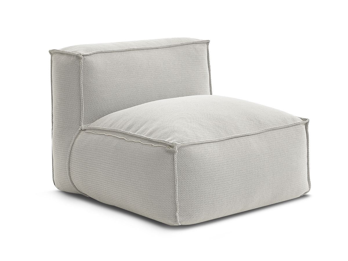 Chauffeuse 1 place sans accoudoir avec bâche de protection pour canapé de jardin modulable BIARRITZ