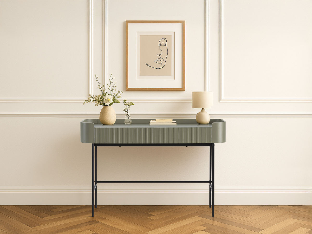 JAY 120 cm consoletafel met 2 laden en noppeneffect