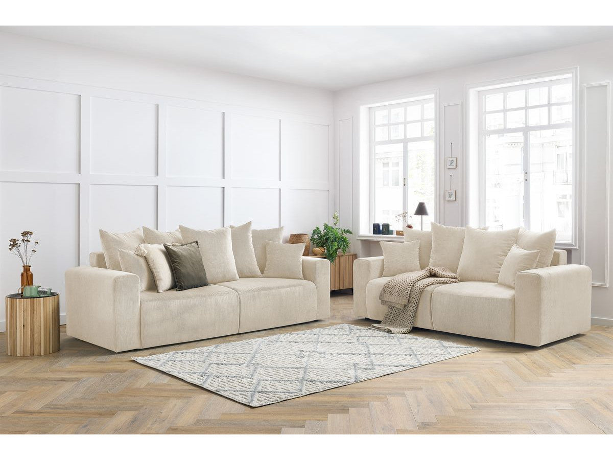 ENVY 3 + 2 zits vaste rechte bankstel in corduroy