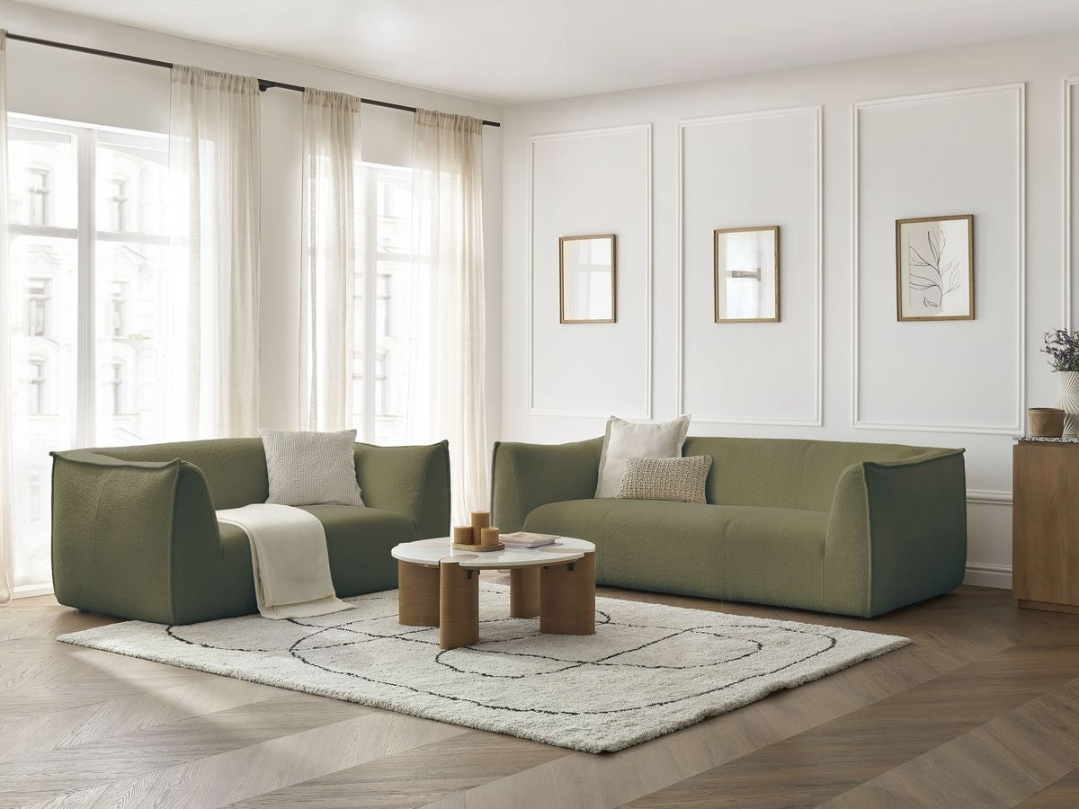 GIORGIA vaste rechte bankset 3 + 2 zitplaatsen in badstof