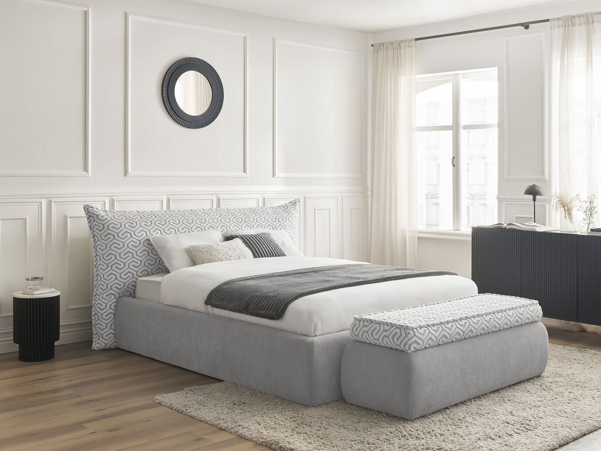 JADE opbergbed in grafische stof + JADE voeteneind Limited Edition