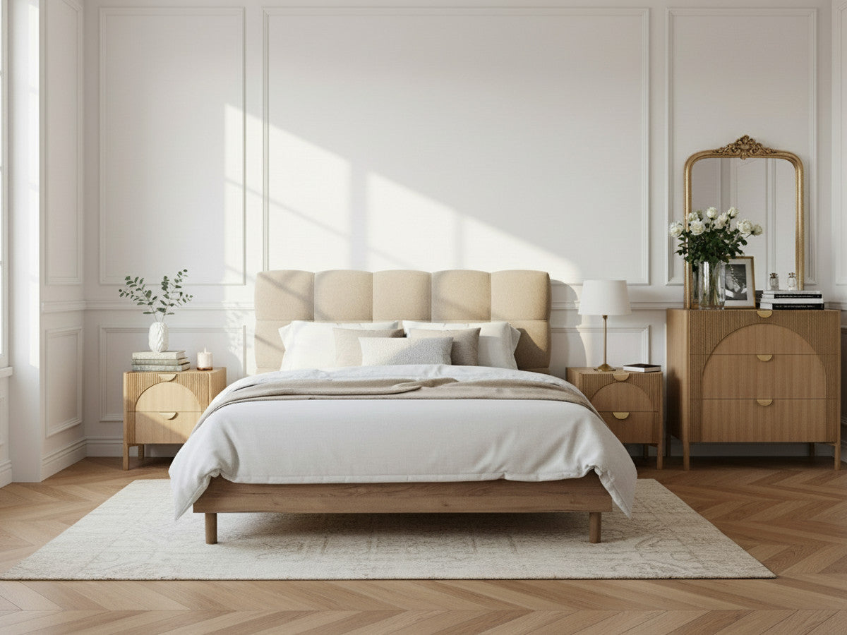 LOLA set met 3-laden ladekast en set van 2 nachtkastjes van essenfineer