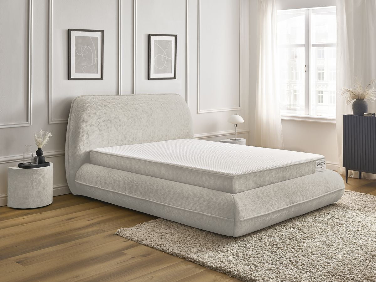 Ensemble matelas ANDREA + Lit LIAM tissu texturé