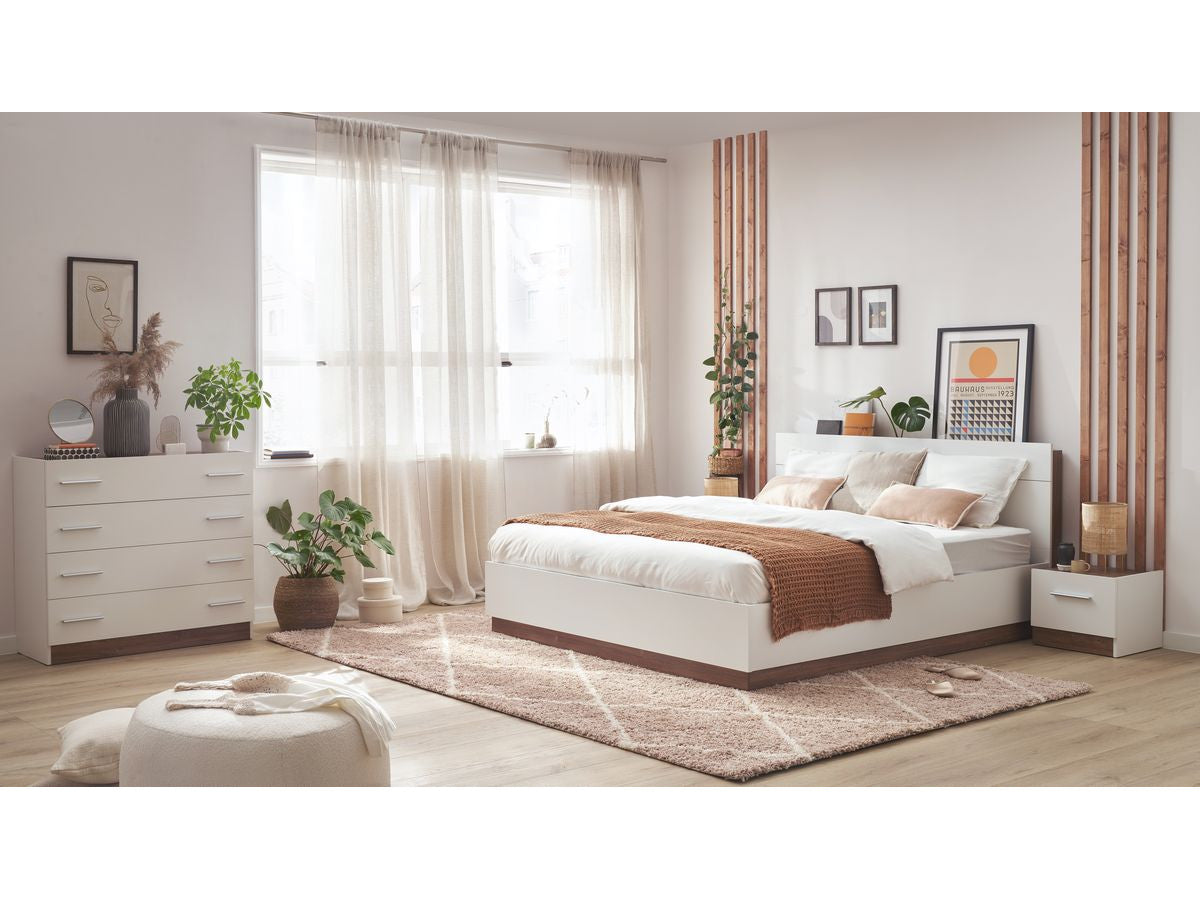 ZENITA set met opbergbed + ladekast + 2 nachtkastjes