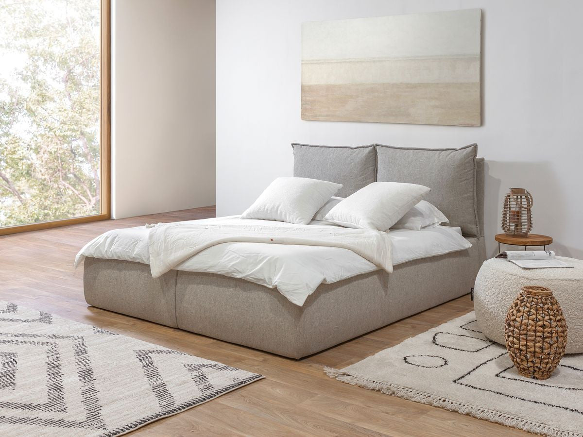 GARANCE opbergbed met hoofdbord met kusseneffect