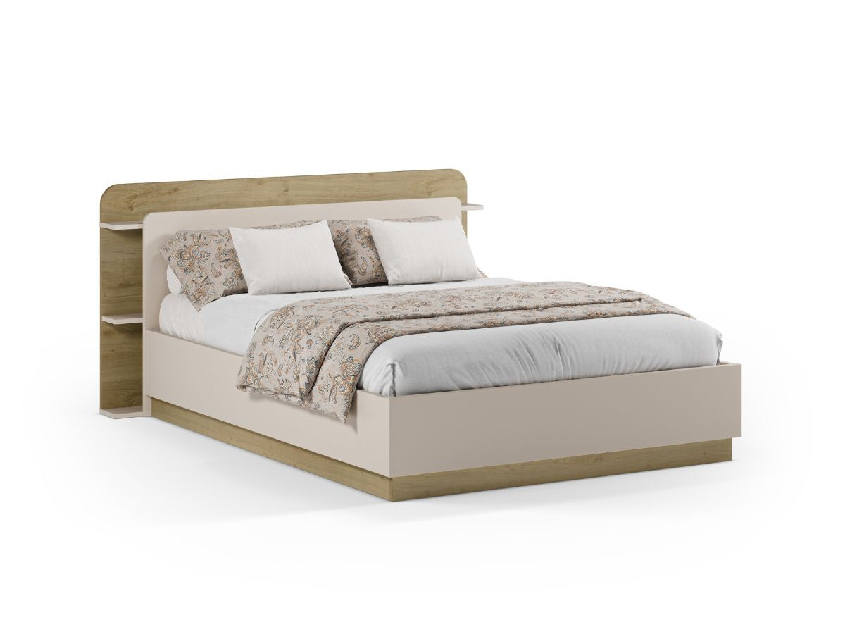 LILA opbergbed met eiken en crème effect