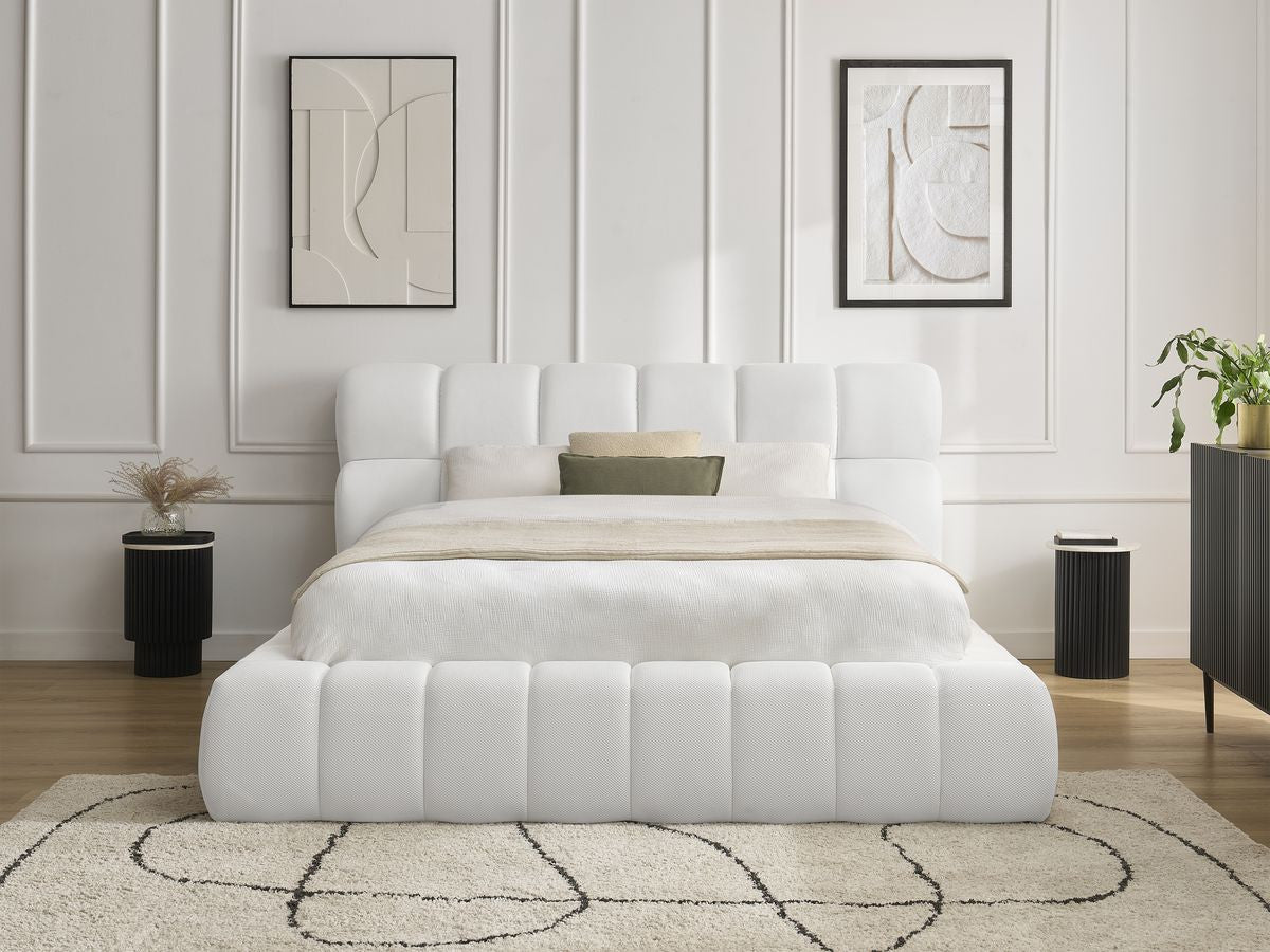 Lit coffre MONT-BLANC tissu mesh