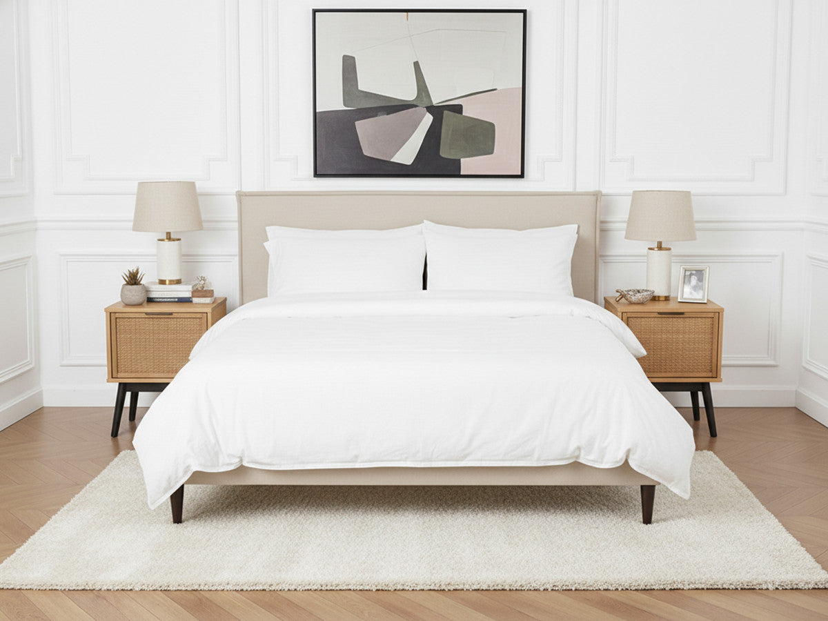 Lit SARY avec lattes massives pieds en bois wengé