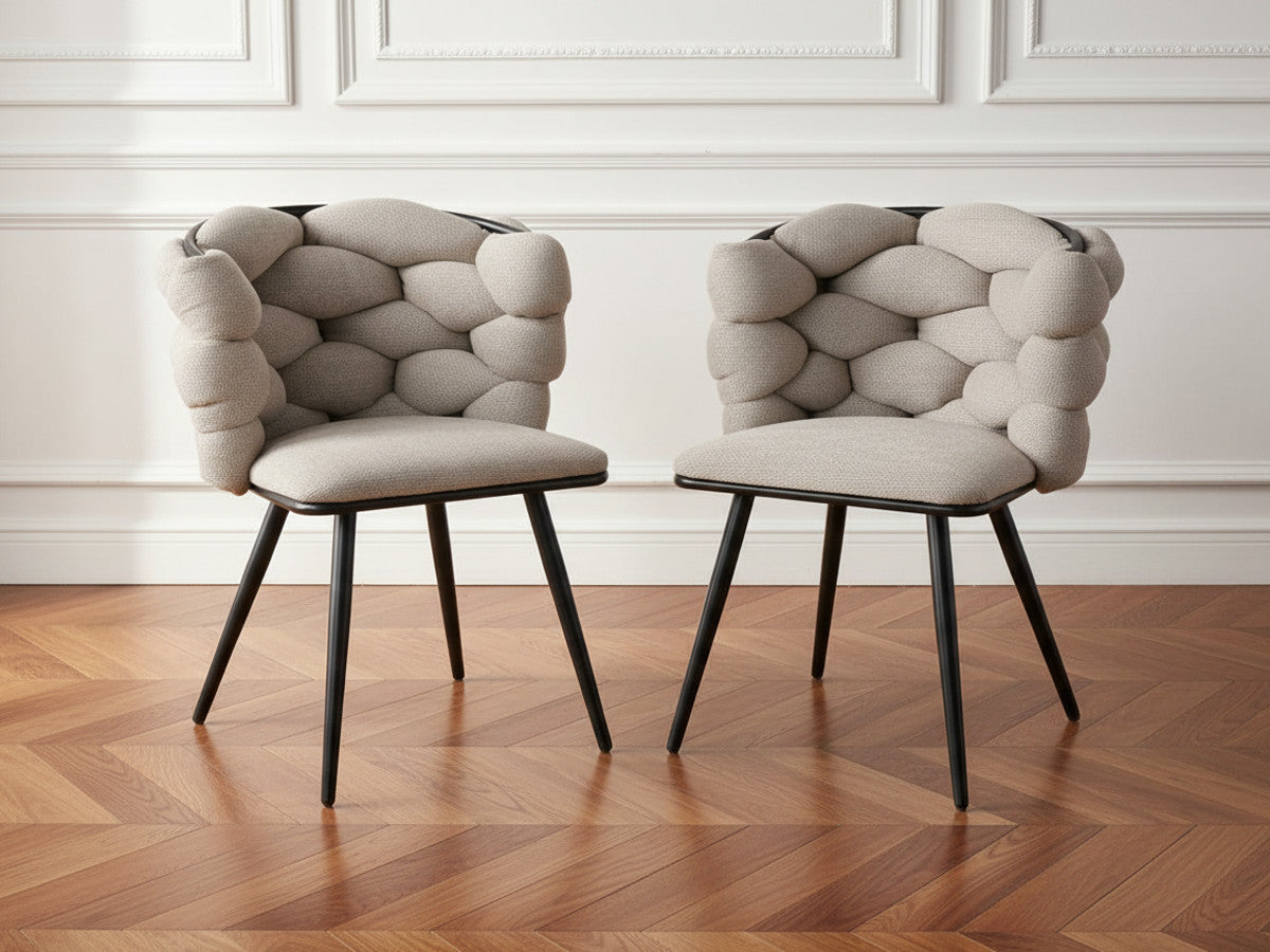 Lot de 2 chaises CHLOE Tissu texturé