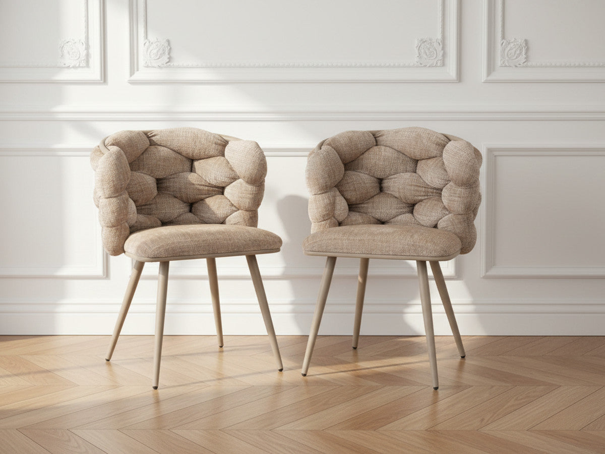 Lot de 2 chaises CHLOE Tissu texturé
