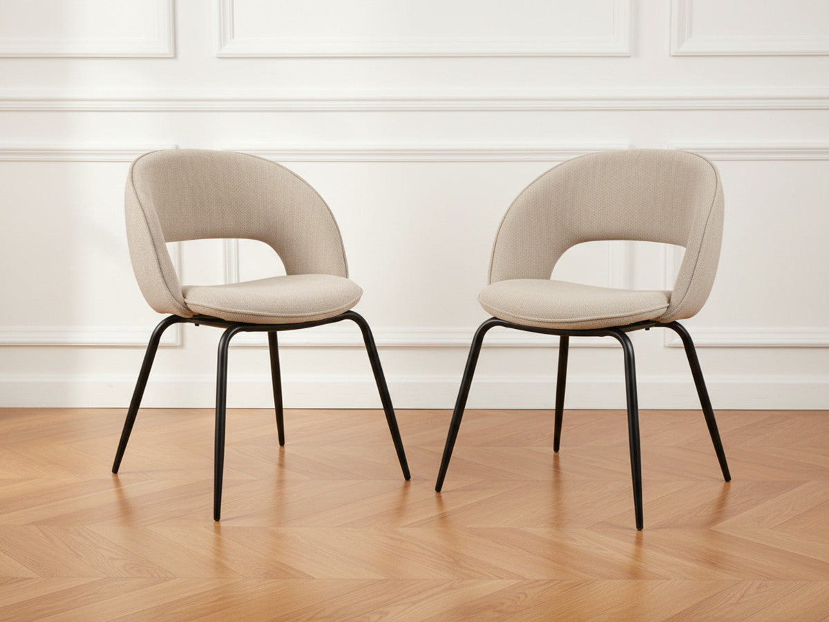 Set van 2 DOMI stoelen met structuurstof