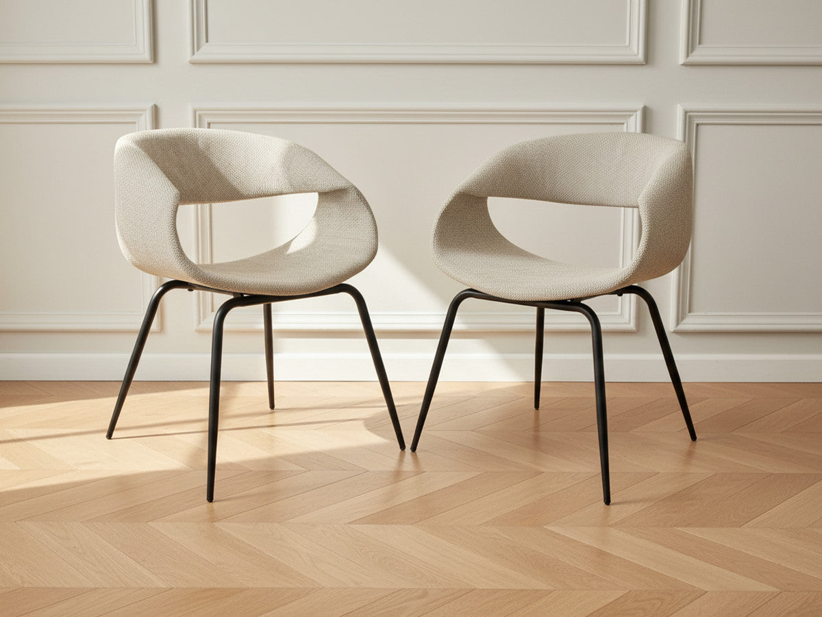 Set van 2 ISABELLE stoelen in structuurstof