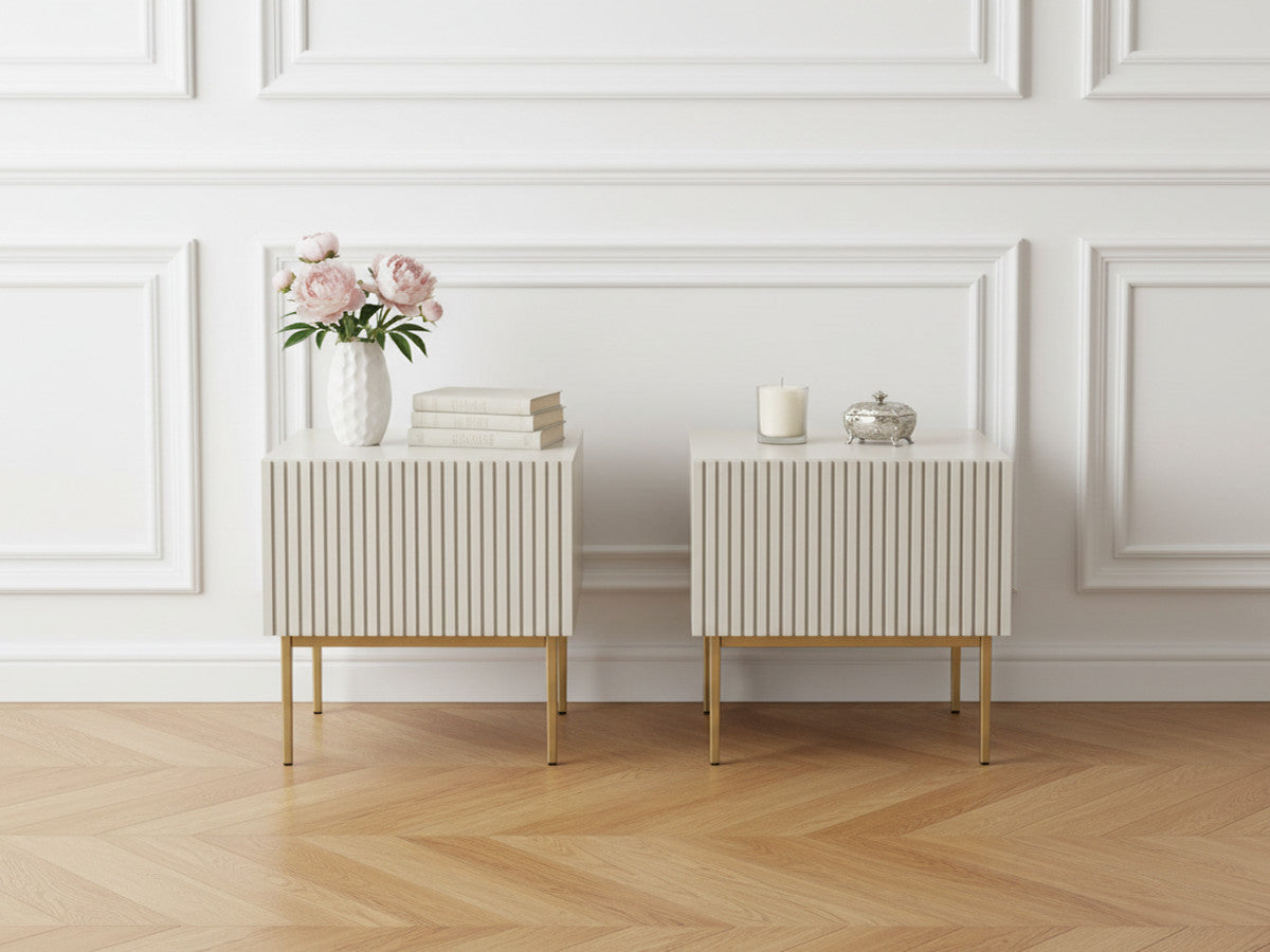 Set van 2 KASHA nachtkastjes met gouden poten