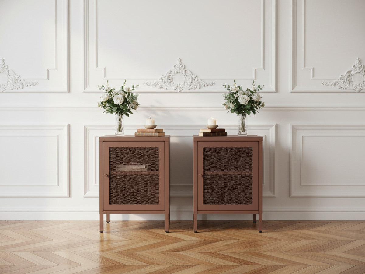 Lot De 2 Chevets Tables De Nuit Style Bohème Cannage Bois De Pin Effet Bois Clair