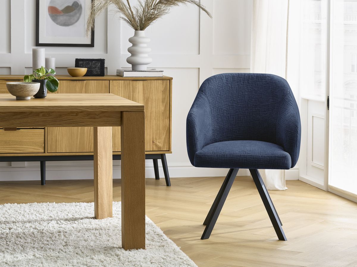 Lot de chaises SOPHIE tissu texturé et pieds étoile