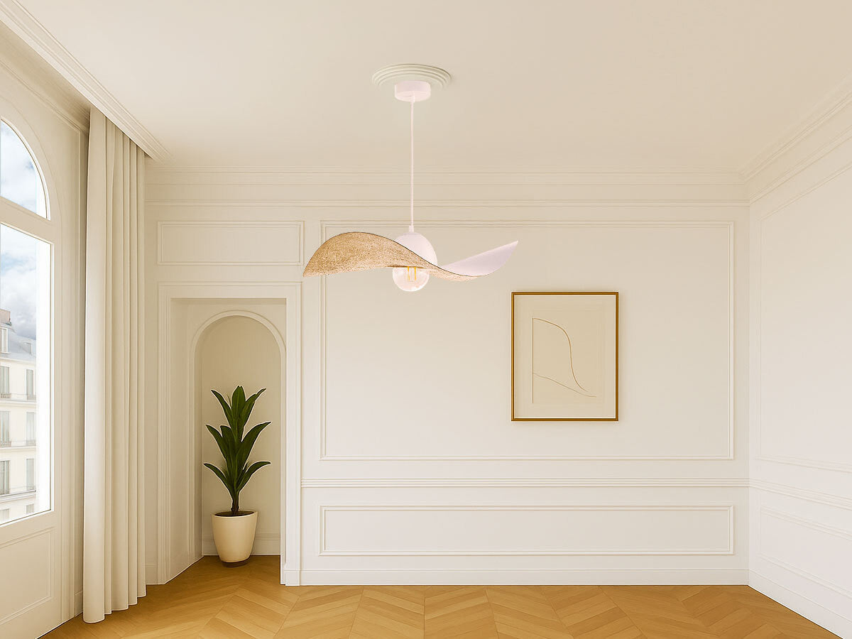 Lustre KIRAN bicolore blanc en acier