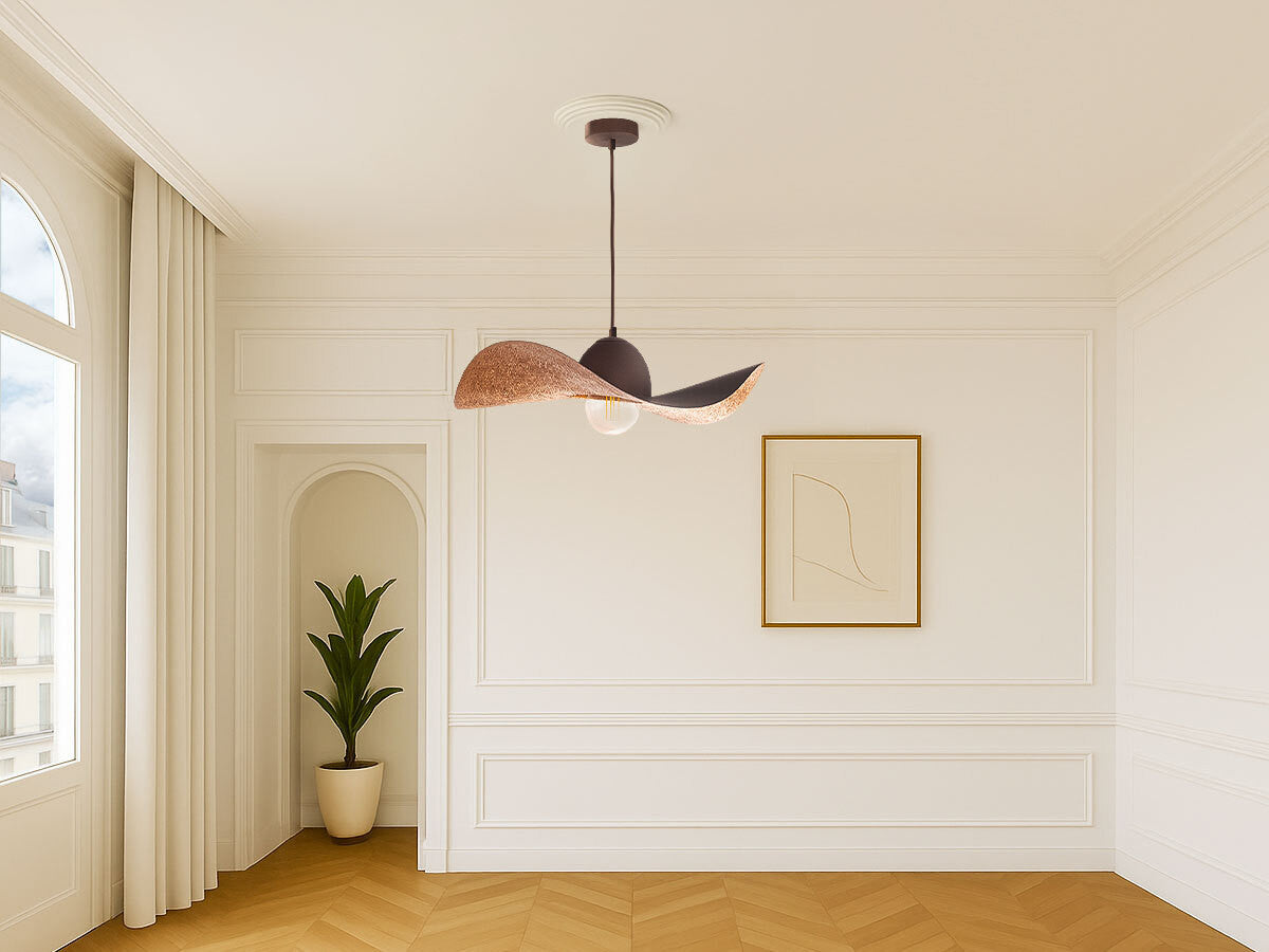 Lustre KIRAN bicolore marron en acier